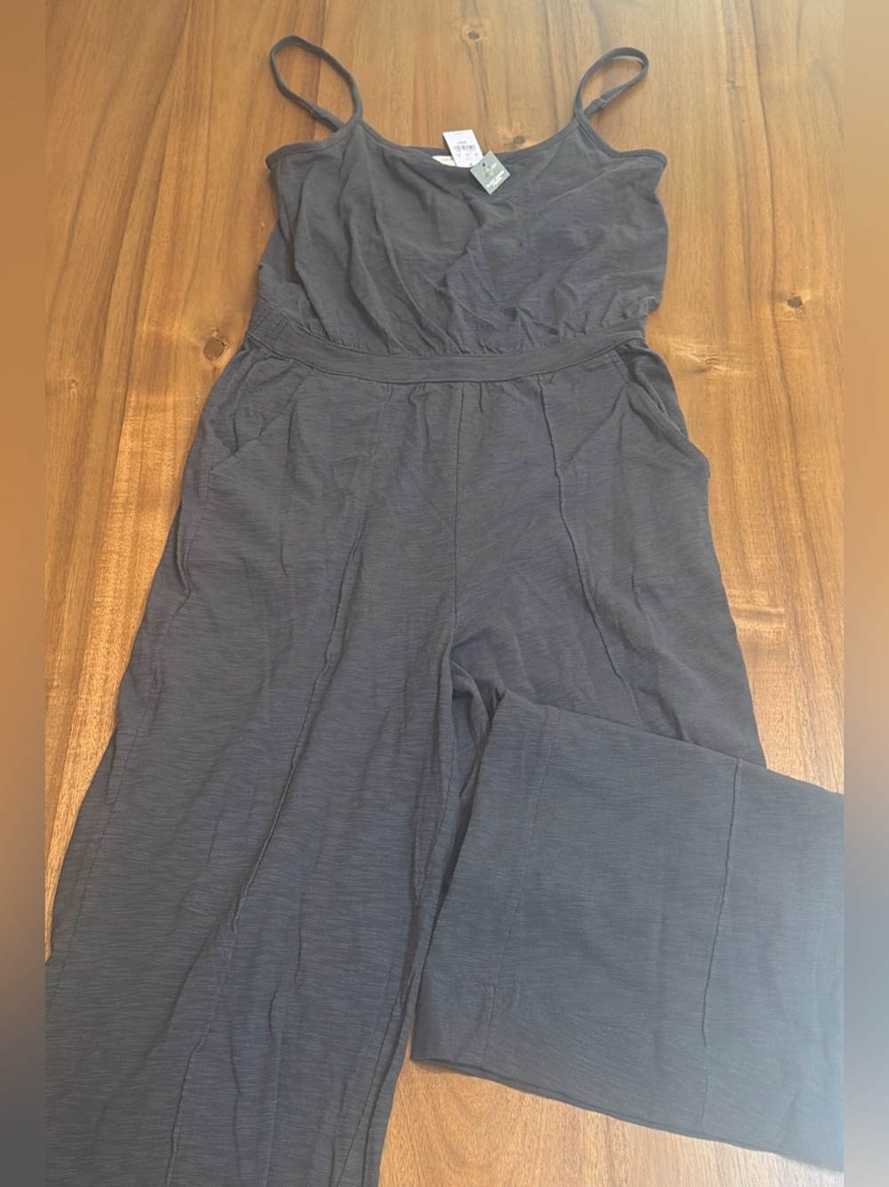 Upwest Charcoal Gray Wide-leg Slub-Knit Jumpsuit Sz Medium NWT